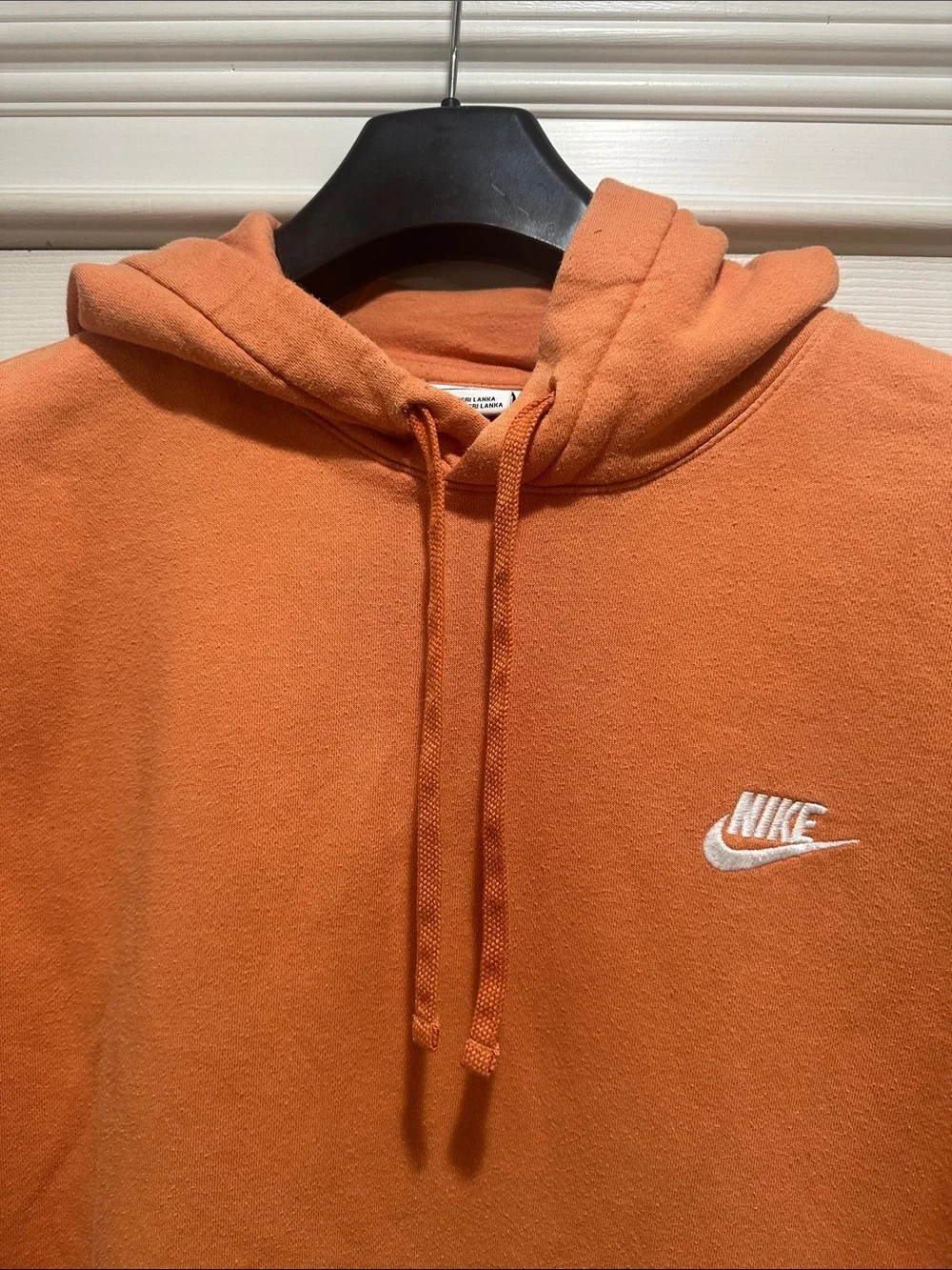 Nike Orange Pullover Hoodie with White Swoosh